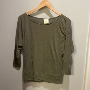 Matty M olive green three quarter length tee shirt